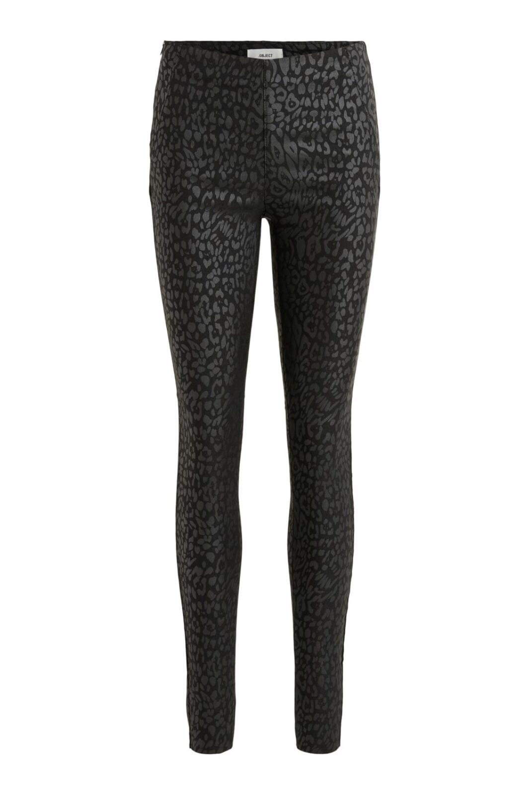 Object - Objbelle Coated Leggings - Black/Animal