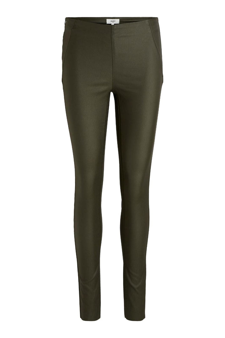 Object - Objbelle Mw Coated Leggings - Forest Night