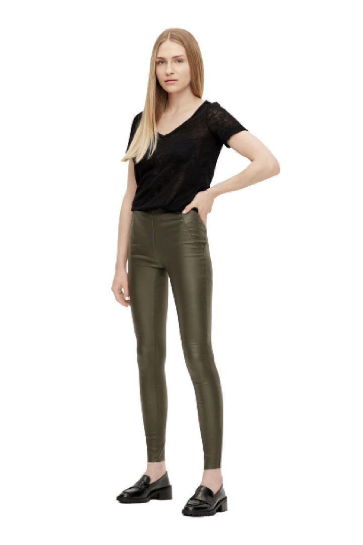Object - Objbelle Mw Coated Leggings - Forest Night