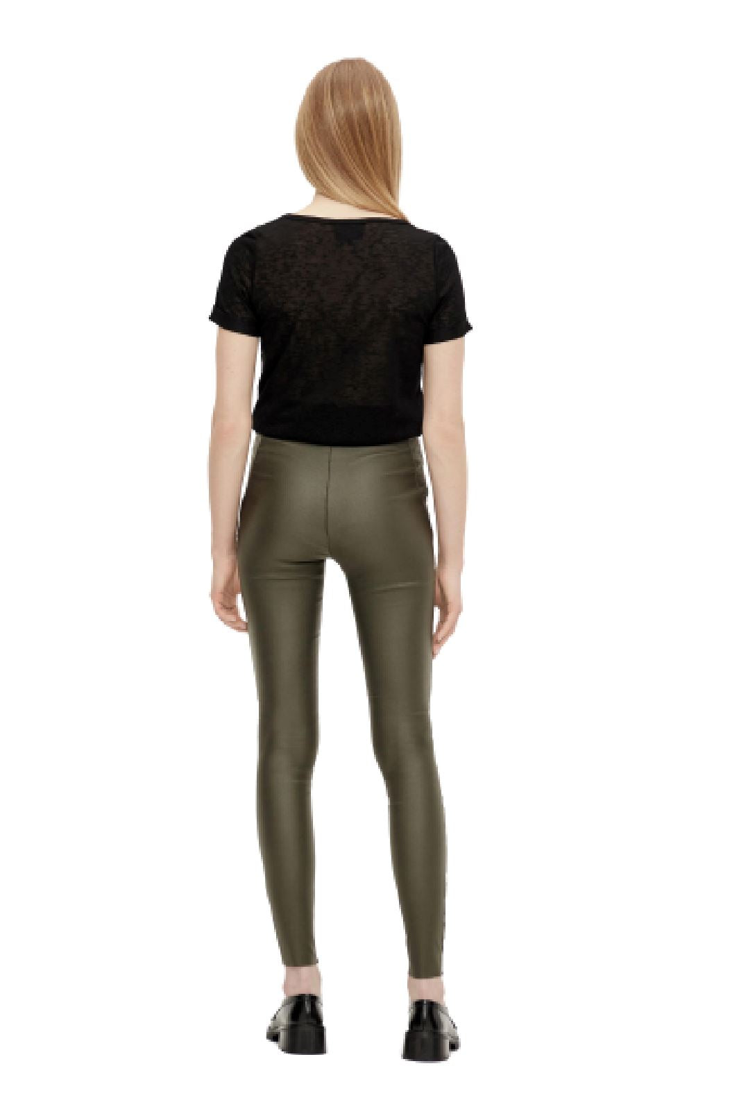 Object - Objbelle Mw Coated Leggings - Forest Night