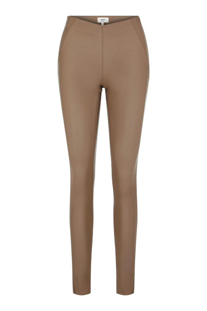 Object - Objbelle Mw Coated Leggings - Fossil