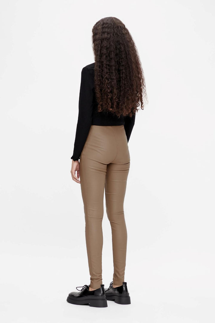Object - Objbelle Mw Coated Leggings - Fossil