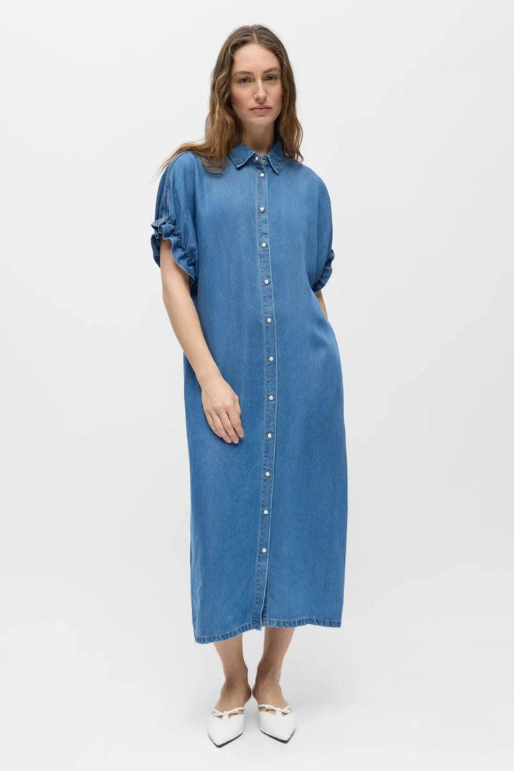 Object - Objframe Tiana 2/4 Lo Denim Dress - 4996090 Medium Blue Denim Kjoler 