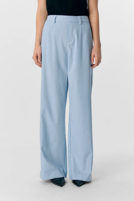 Object - Objlisa Wide Pant - 4810941 Cloud Dancer Cornflower Blue