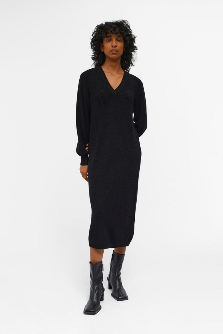 Object - Objmalena L/S Knit Dress - 3645164 Black
