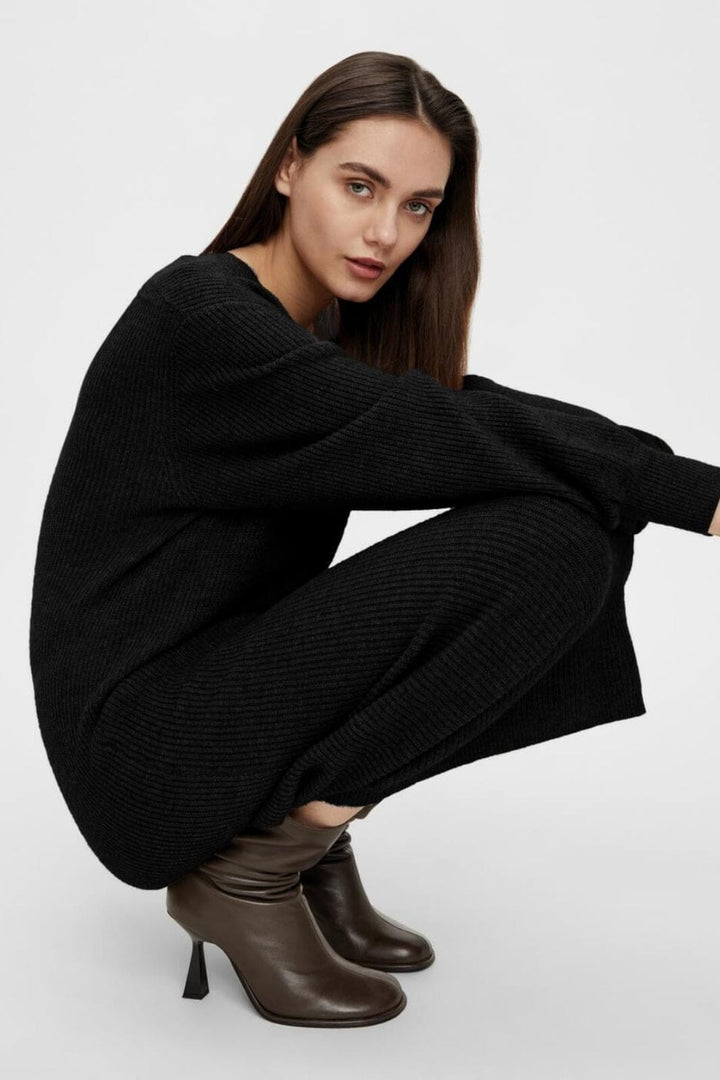 Object - Objmalena L/S Knit Dress - 3645164 Black