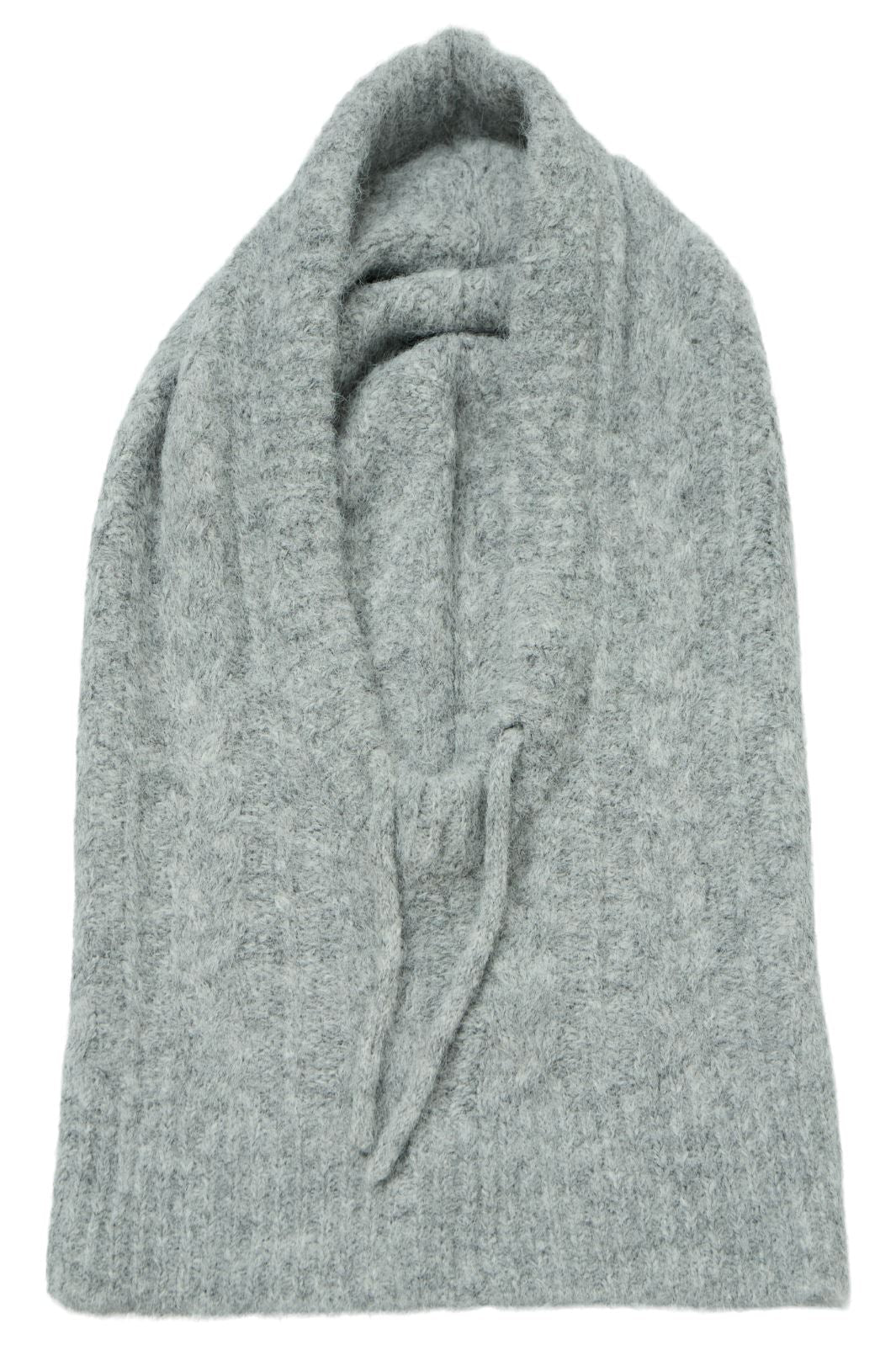 Object - Objmilu Cable Knit Balaclava - 4668596 Light Grey Melange