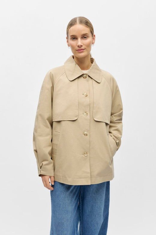 Object - Objpaula Re L/S Trench Jacket - 4972595 Humus Jakker 
