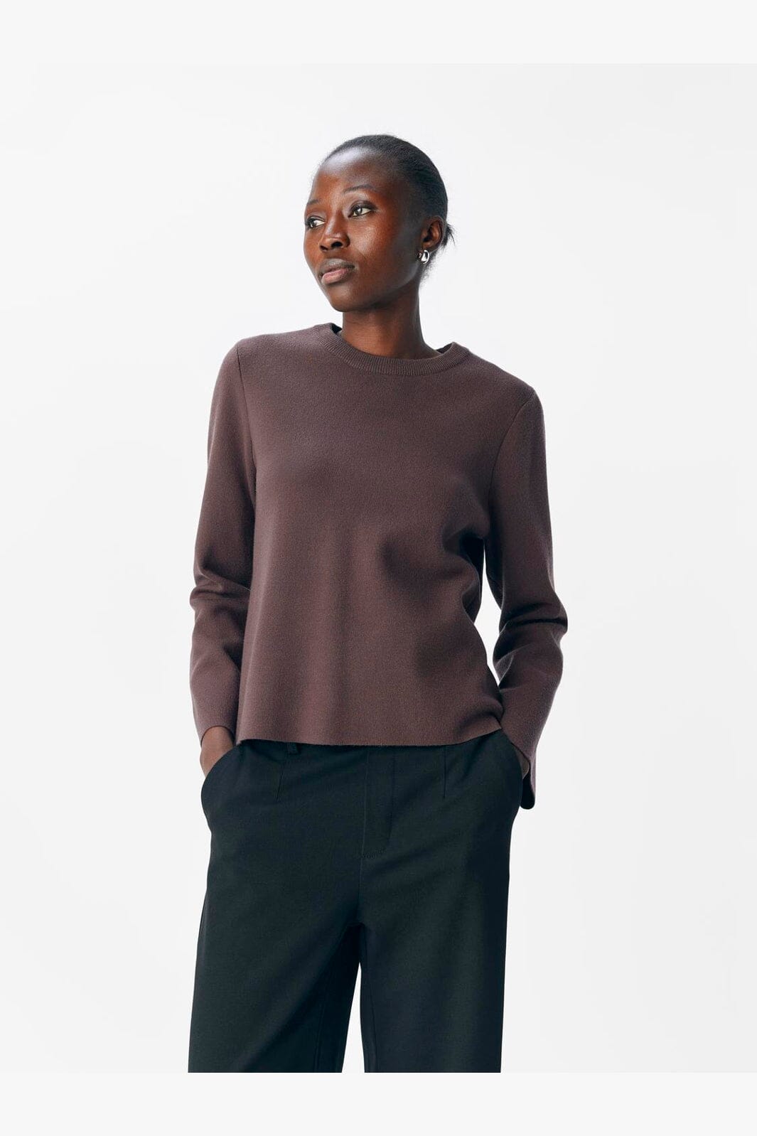 Object - Objreynard O-Neck Pullover - 4872681 Seal Brown