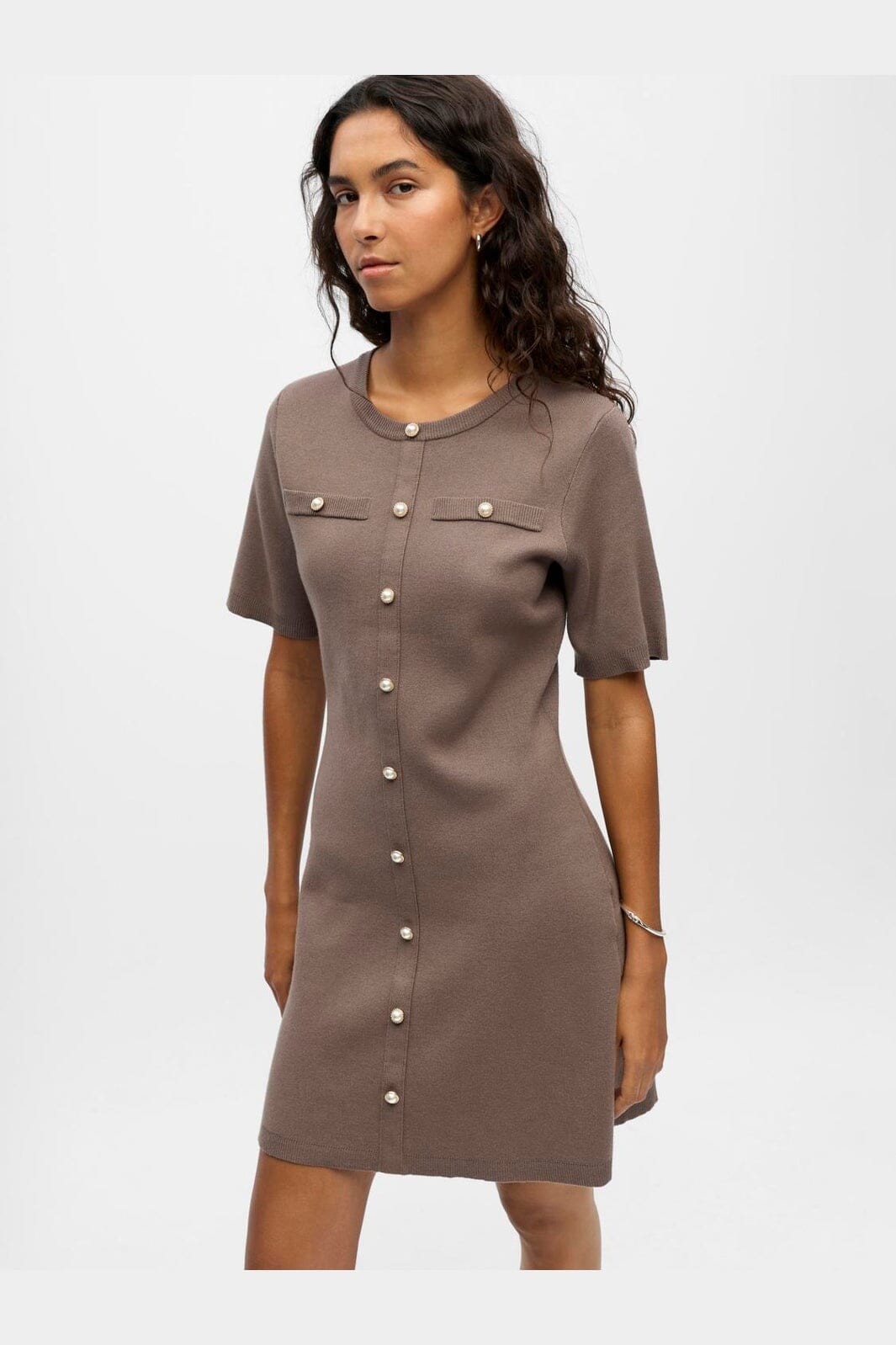 Object - Objreynard S/S Knit Re Dress - 4979976 Morel Mop