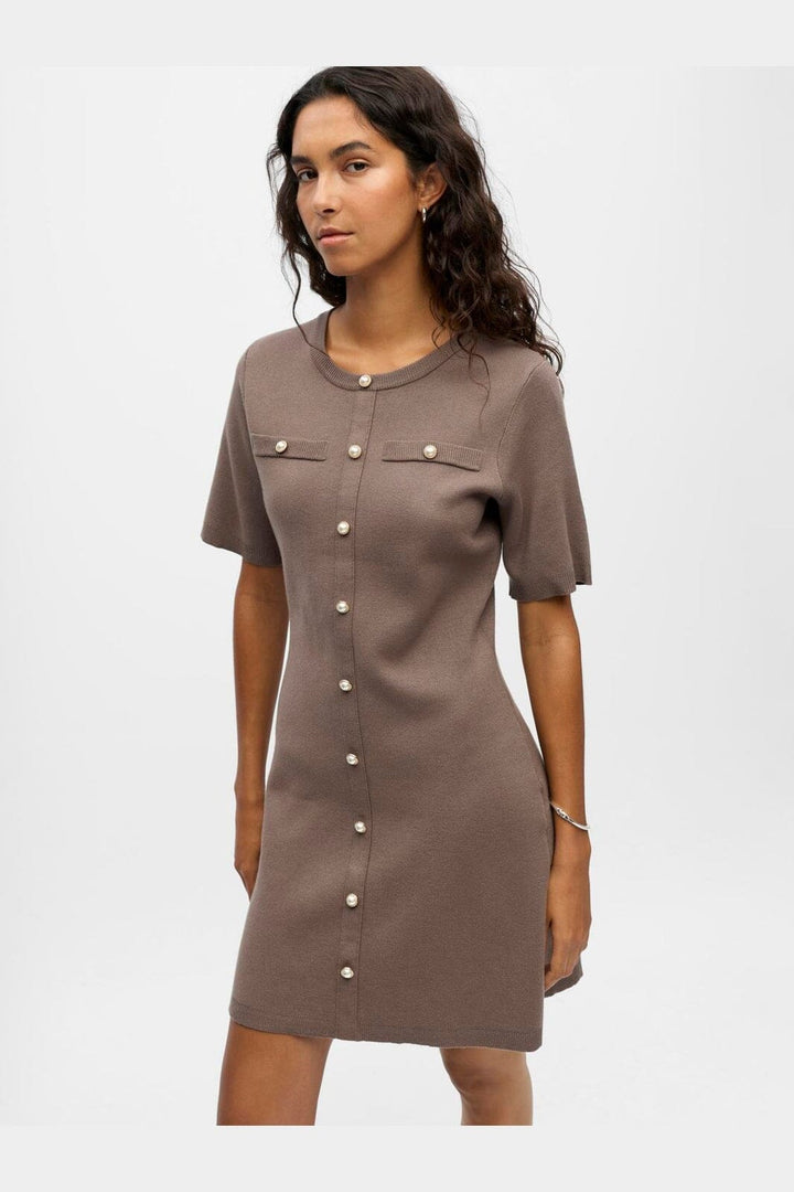 Object - Objreynard S/S Knit Re Dress - 4979976 Morel Mop