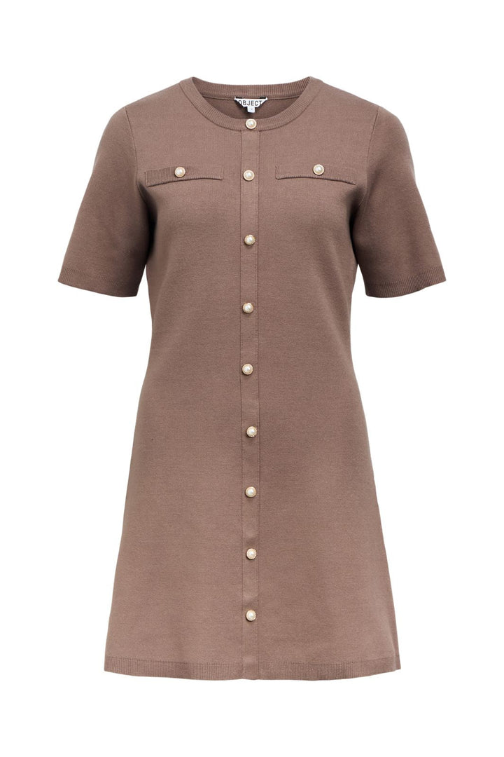 Object - Objreynard S/S Knit Re Dress - 4979976 Morel Mop