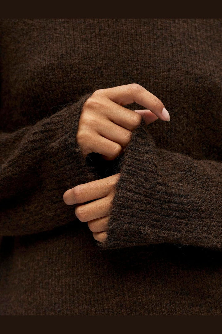 Object - Objsaggia Ls Lo Pullover - 4872679 Seal Brown Melange