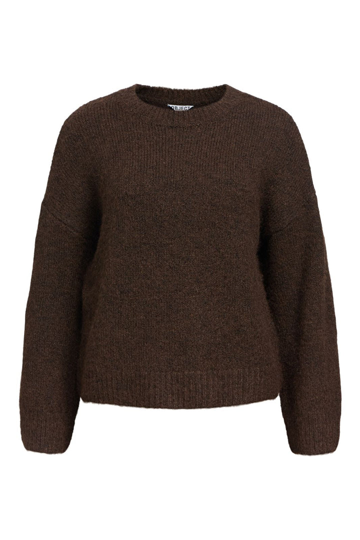 Object - Objsaggia Ls Lo Pullover - 4872679 Seal Brown Melange