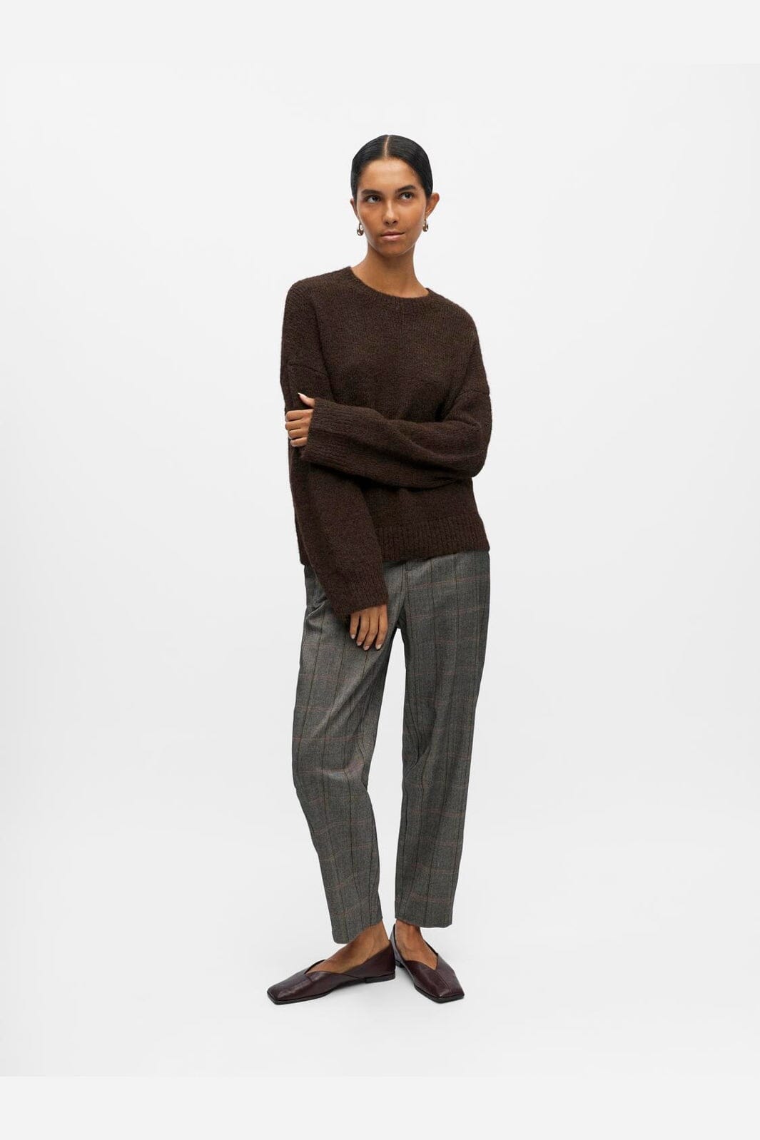 Object - Objsaggia Ls Lo Pullover - 4872679 Seal Brown Melange