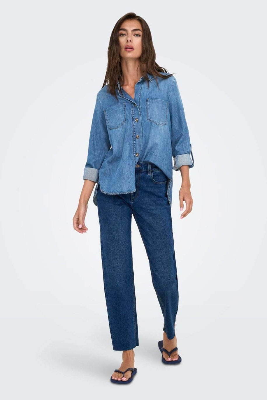 Only - Asmin Shirt L/S Akm - 4888010 Medium Blue Denim