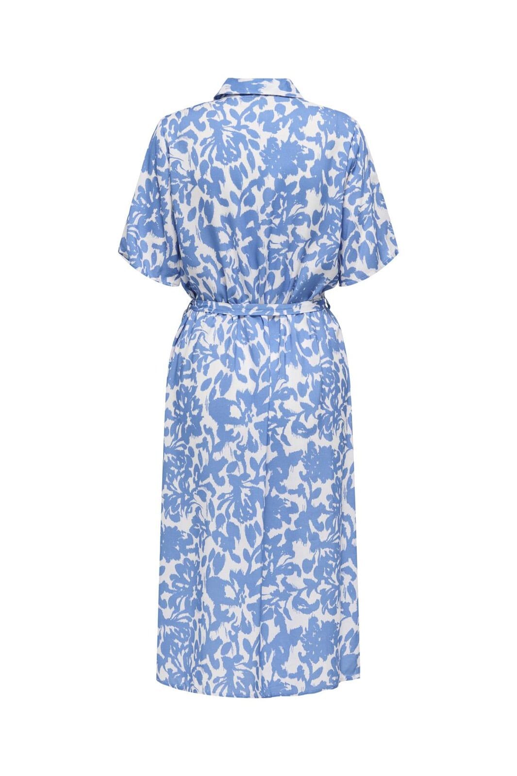 Only - Asmin S/S Shirt Dress - 4865074 Cloud Dancer Tania Flower Nebulas Blue