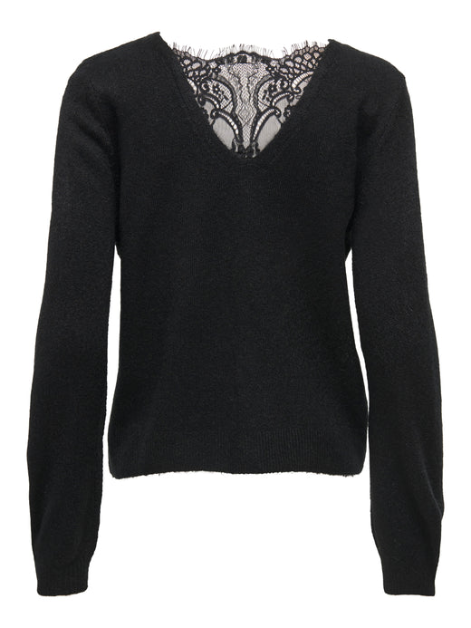 Only - Onladele Ls Lace Mix Revers Cardi Cc Knt - 4852367 Black Black Lace Cardigans 