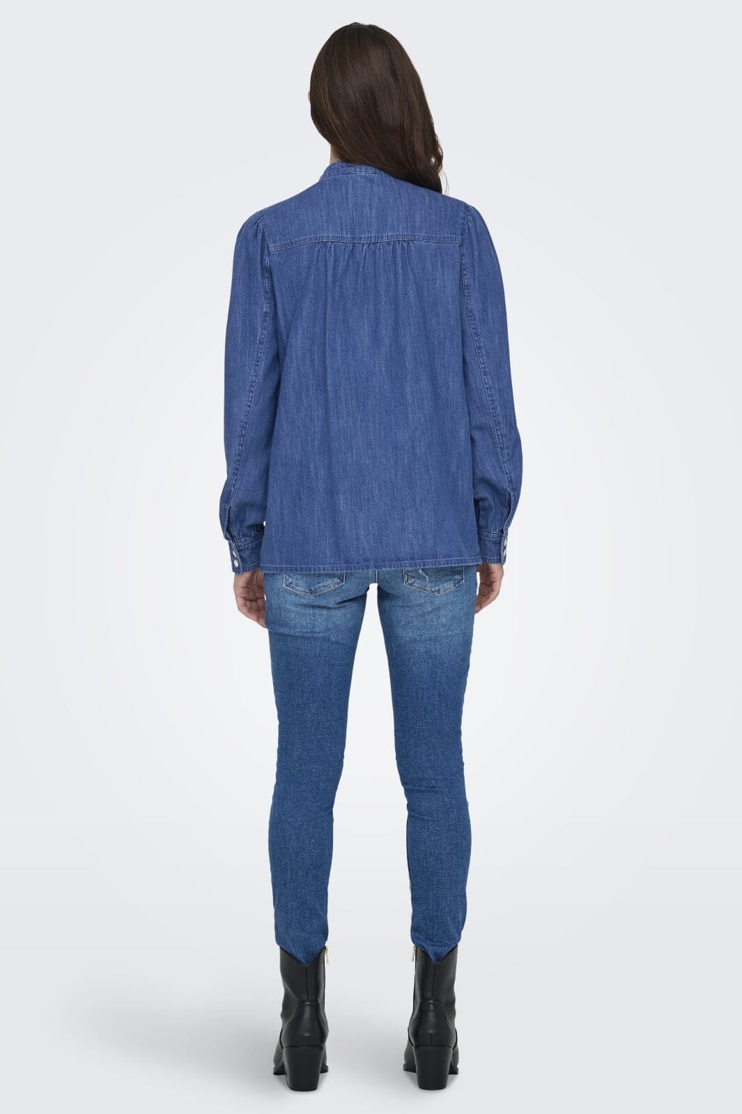 Only - Onlakira Ls Bow Shirt Qyt - 4658421 Medium Blue Denim