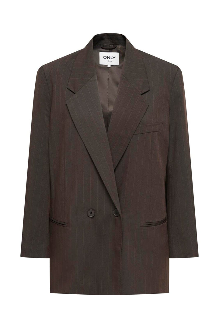 Only - Onlalden L/S Ovs Pinstripe Blazer Tlr - 5129041 Mole Pumice Stone Pinstripes