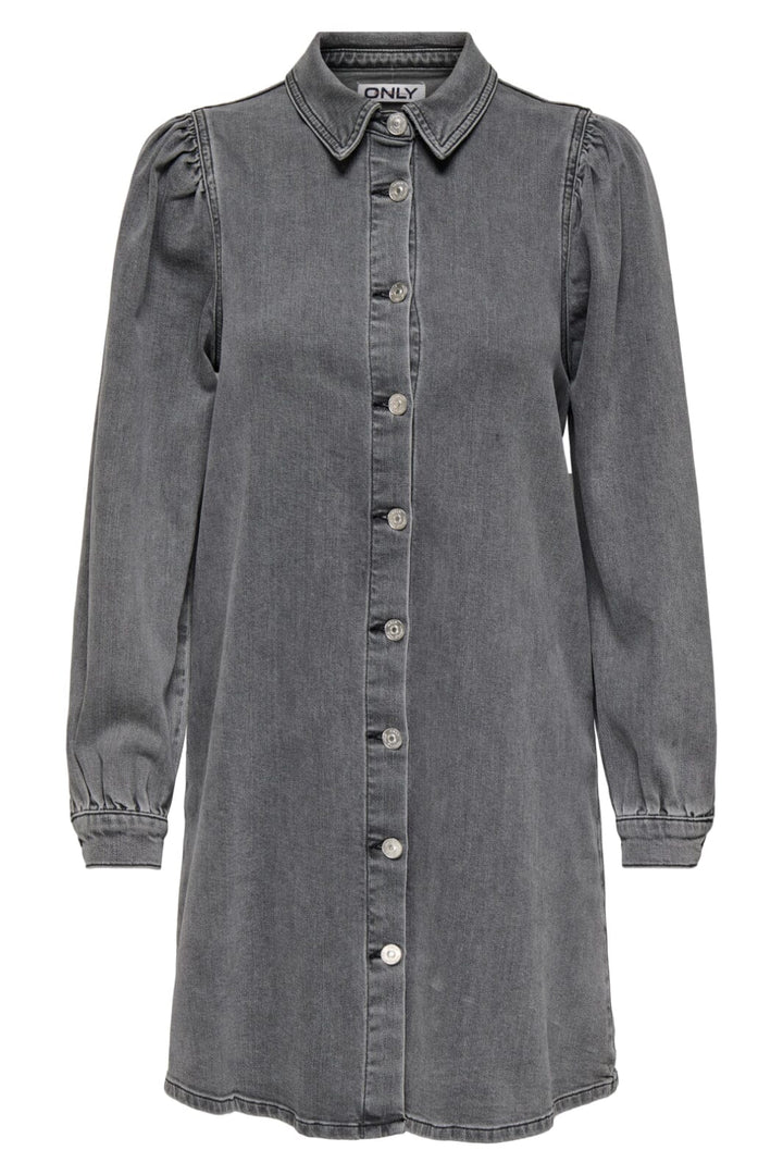 Only - Onlalma L/S Dress Cro - 4730989 Medium Grey Denim