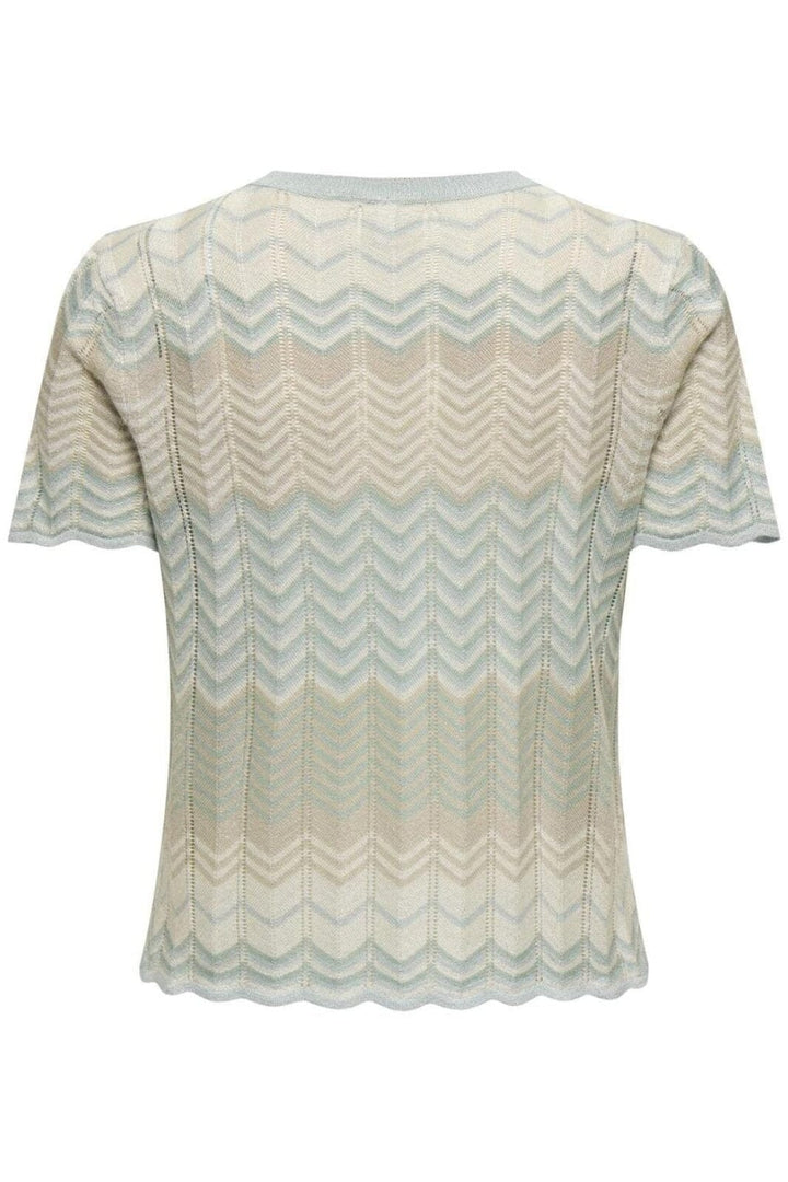 Only - Onlalvira Life Ss Glitter O-Neck Knt - 4787822 Cloud Blue Cloud/Blue S/Feather/Silver Glitter