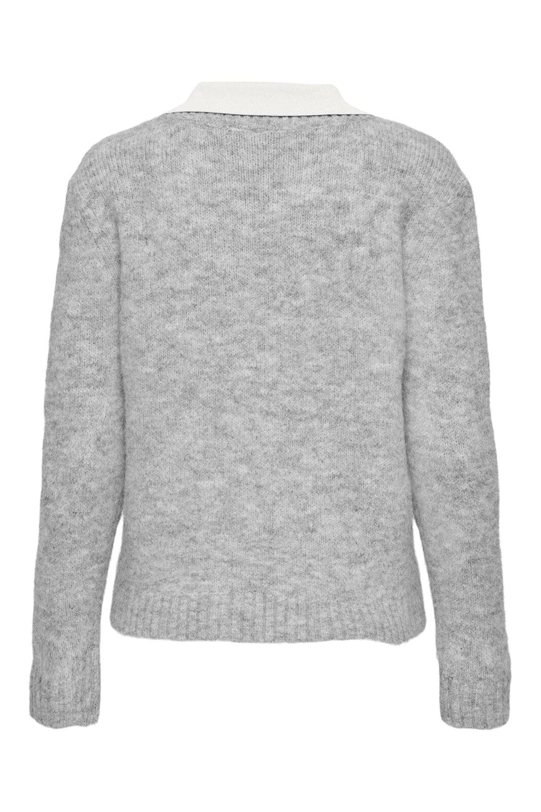 Only - Onlazu Ls Polo Neck Knt - 4959031 Light Grey Melange Cloud Dancer