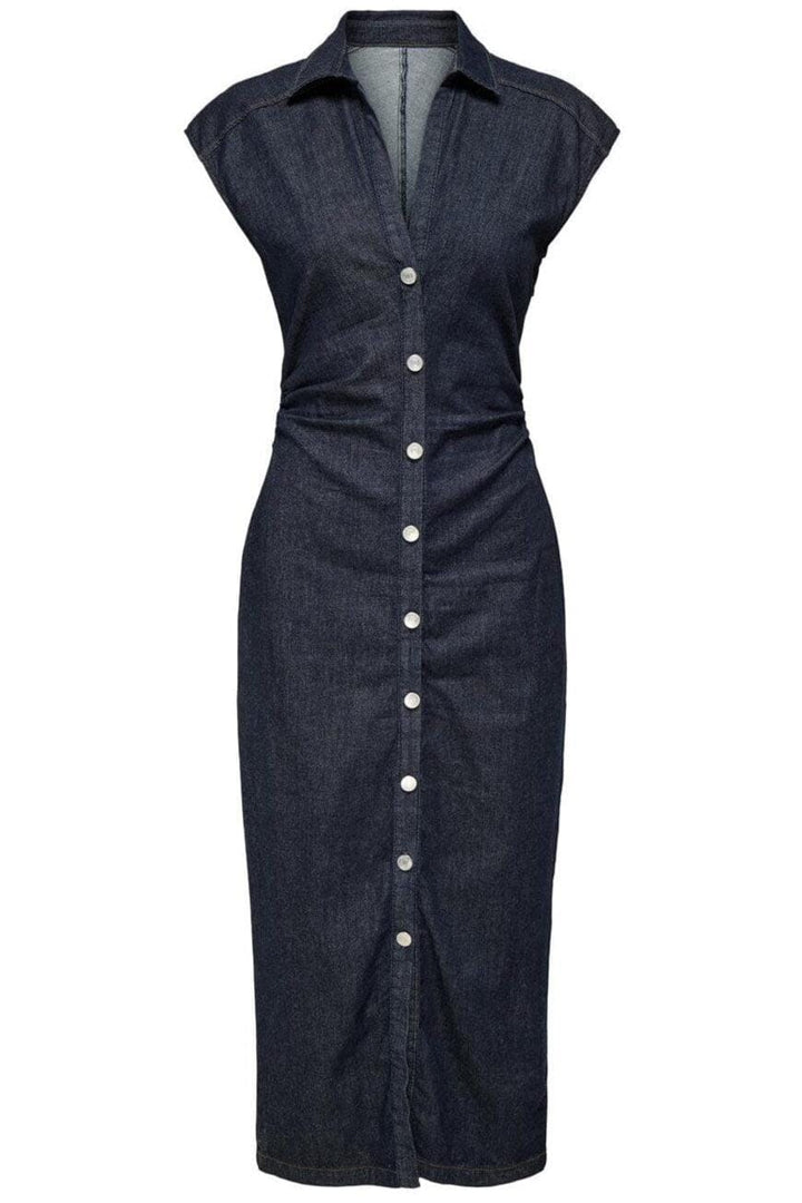 Only - Onlbabe Capsleeve Midi Dress Rinse - 4921304 Dark Blue Denim