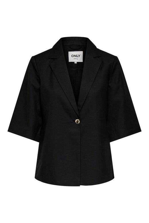Only - Onlbaia 2/4 Linen Bl Blazer Tlr - 5018858 Black