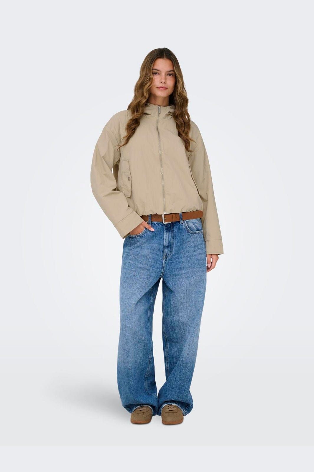 Only - Onlbealo Hood Jacket - 4705506 Humus Silver Trim