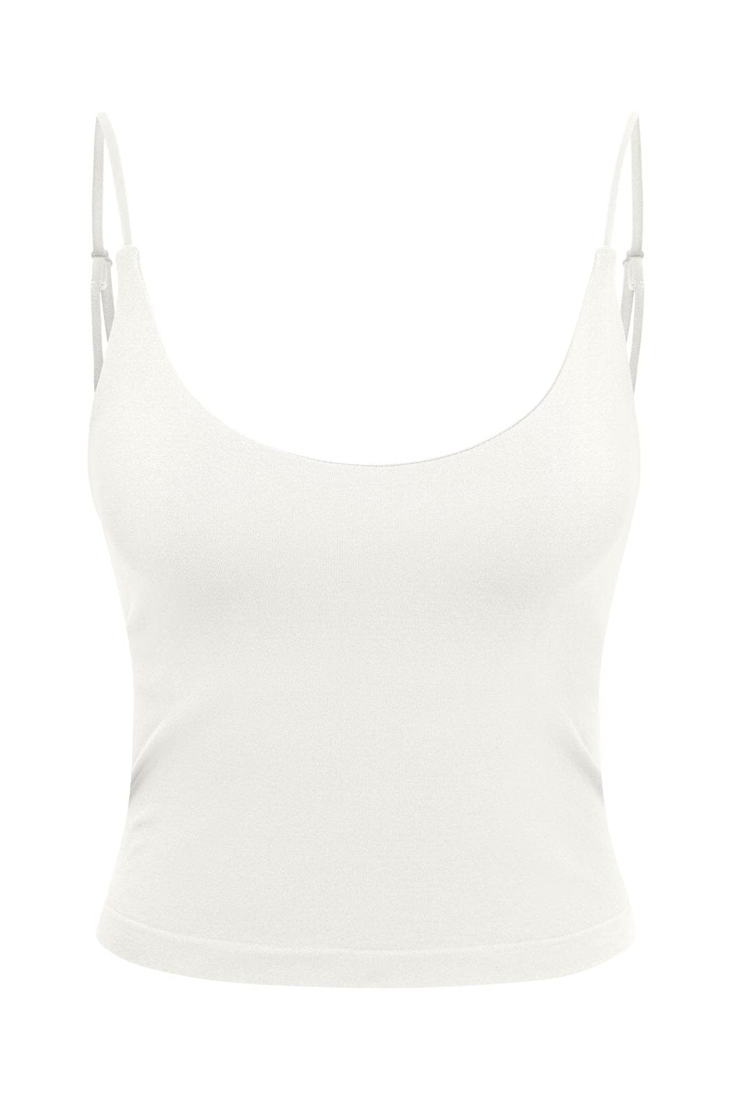 Only - Onlbella Seamless V-Neck Crop Top Acc - 5096416 Cloud Dancer