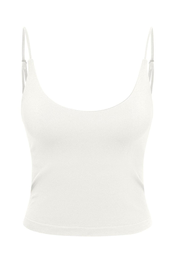 Only - Onlbella Seamless V-Neck Crop Top Acc - 5096416 Cloud Dancer