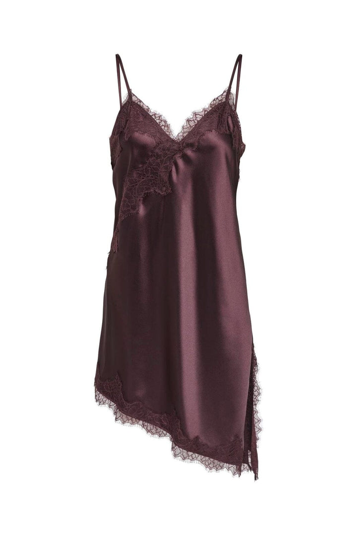 Only - Onlbella Slanted Satin Lace Dress - 5116469 Chocolate Torte Dtm Lace