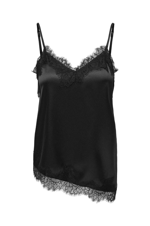 Only - Onlbella Strap Satin Lace Top - 5083913 Black