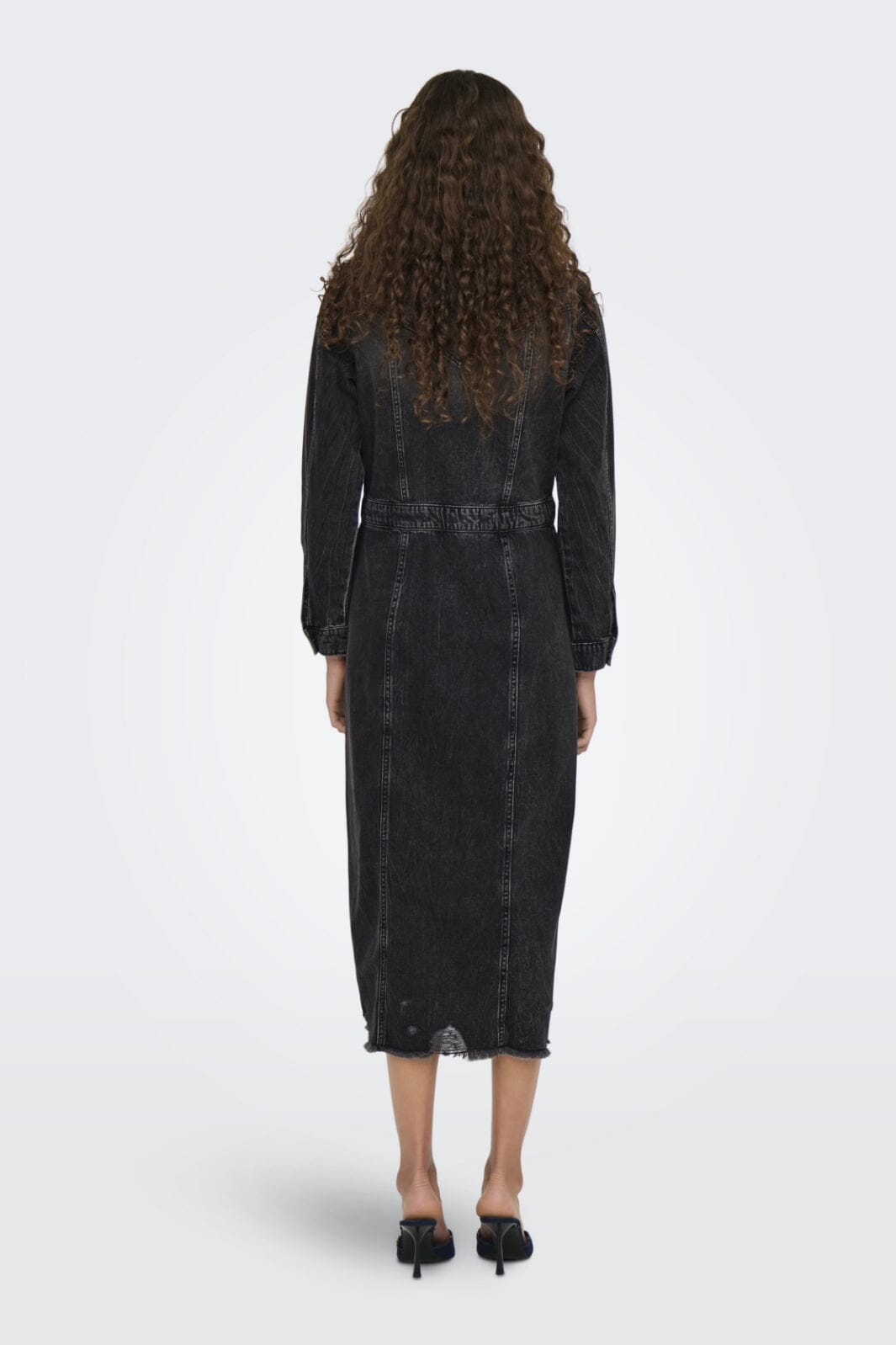 Only - Onlbroadway Ls Long Dress Red Akm - 4596262 Grey Denim