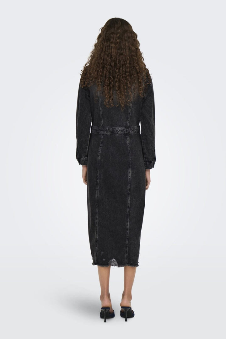 Only - Onlbroadway Ls Long Dress Red Akm - 4596262 Grey Denim