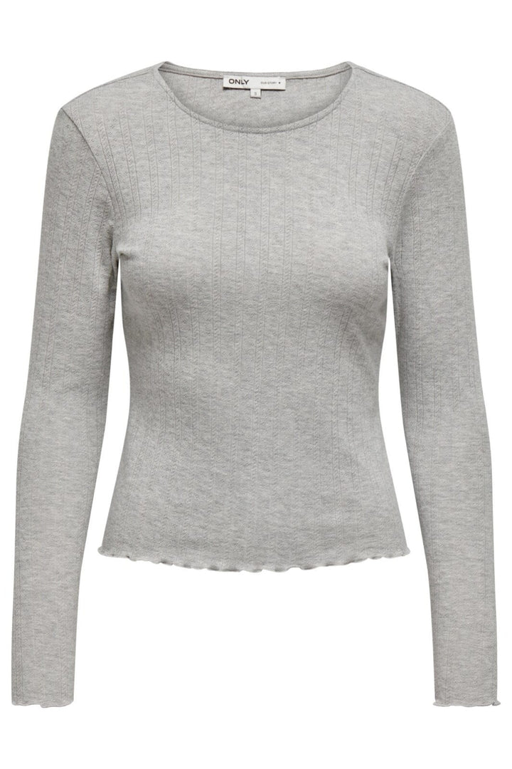 Only - Onlcarlotta L/S Top - 4396542 Light Grey Melange