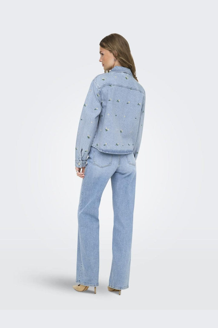 Only - Onlcassie Emb Ls Ovs Shirt Akm - 4769525 Light Blue Denim
