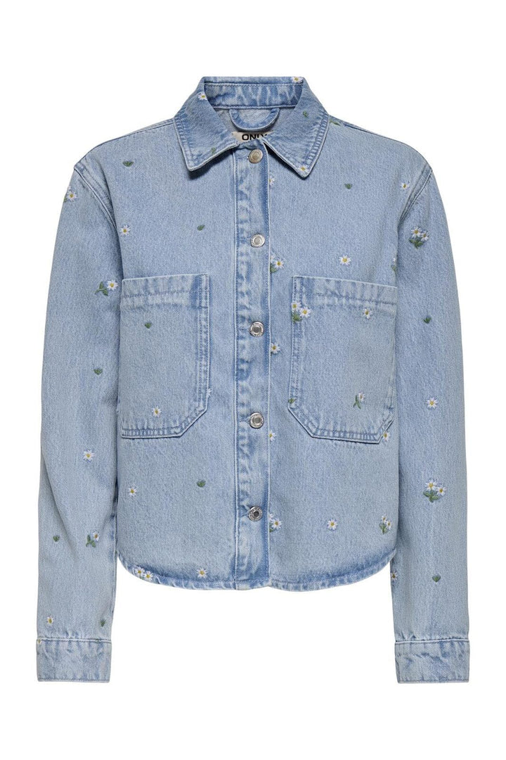 Only - Onlcassie Emb Ls Ovs Shirt Akm - 4769525 Light Blue Denim