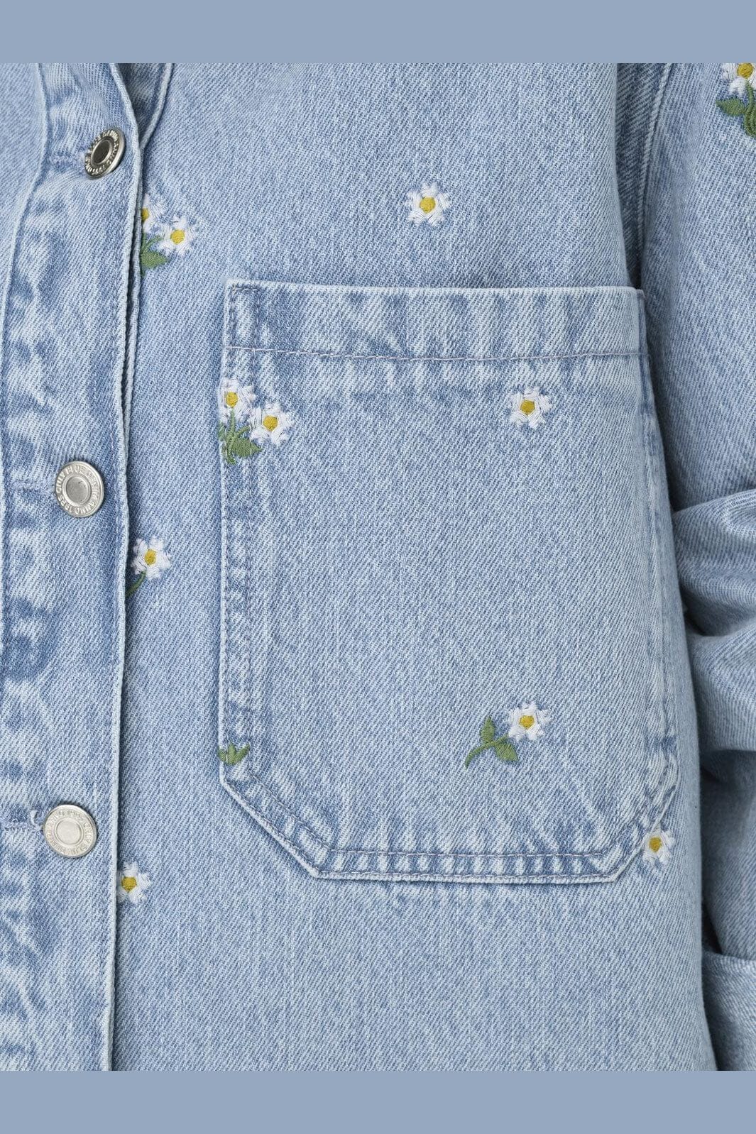 Only - Onlcassie Emb Ls Ovs Shirt Akm - 4769525 Light Blue Denim