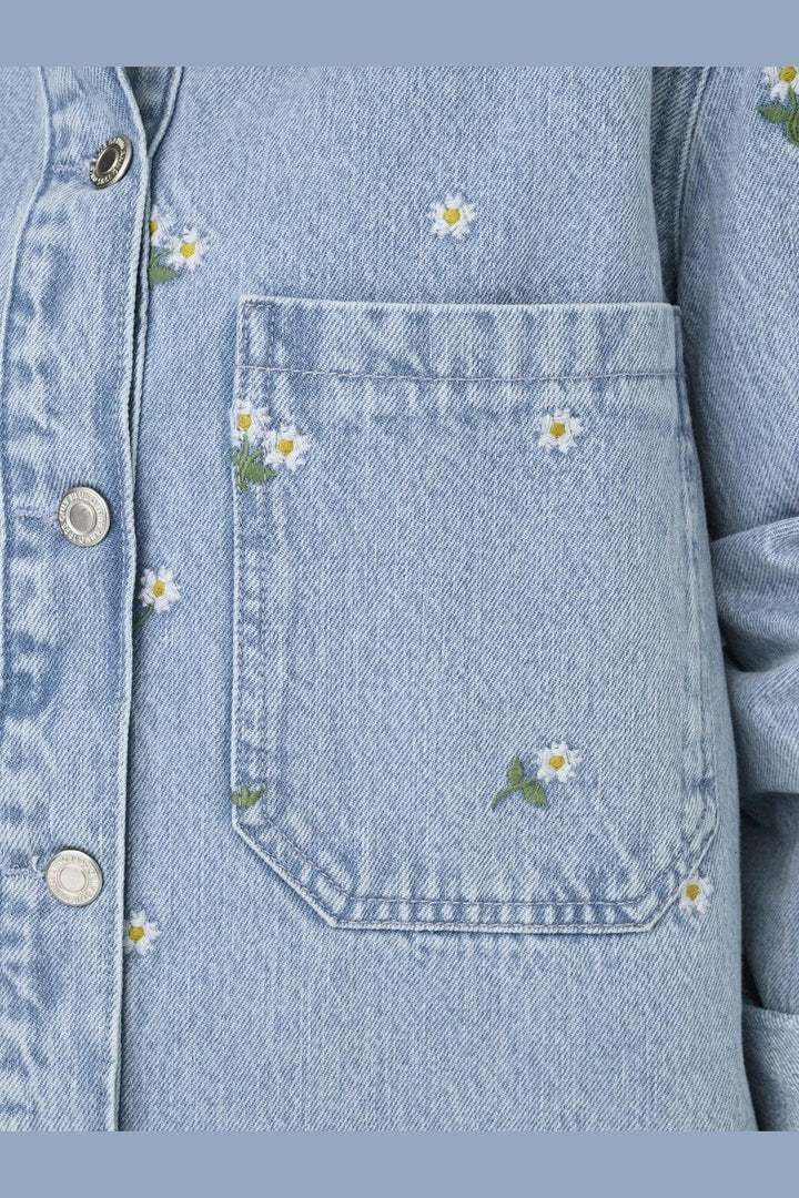 Only - Onlcassie Emb Ls Ovs Shirt Akm - 4769525 Light Blue Denim