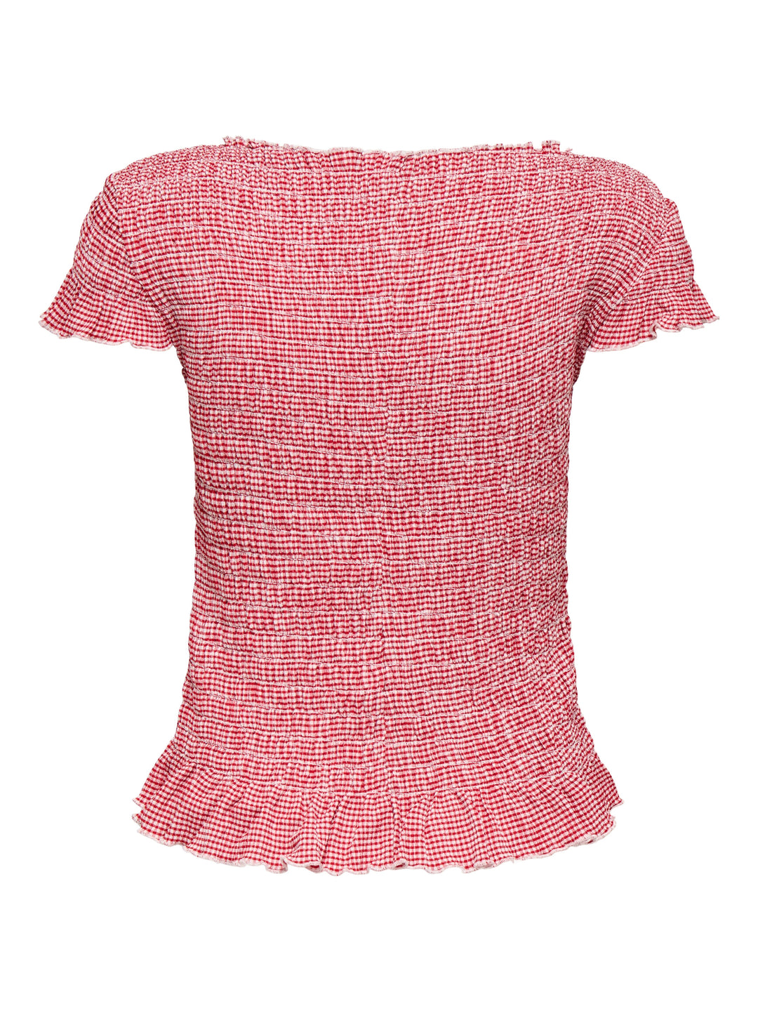 Only - Onlcelle Life Cap Smock Boatneck Top - 4962067 Barbados Cherry Cloud Dancer (Cil) Toppe 