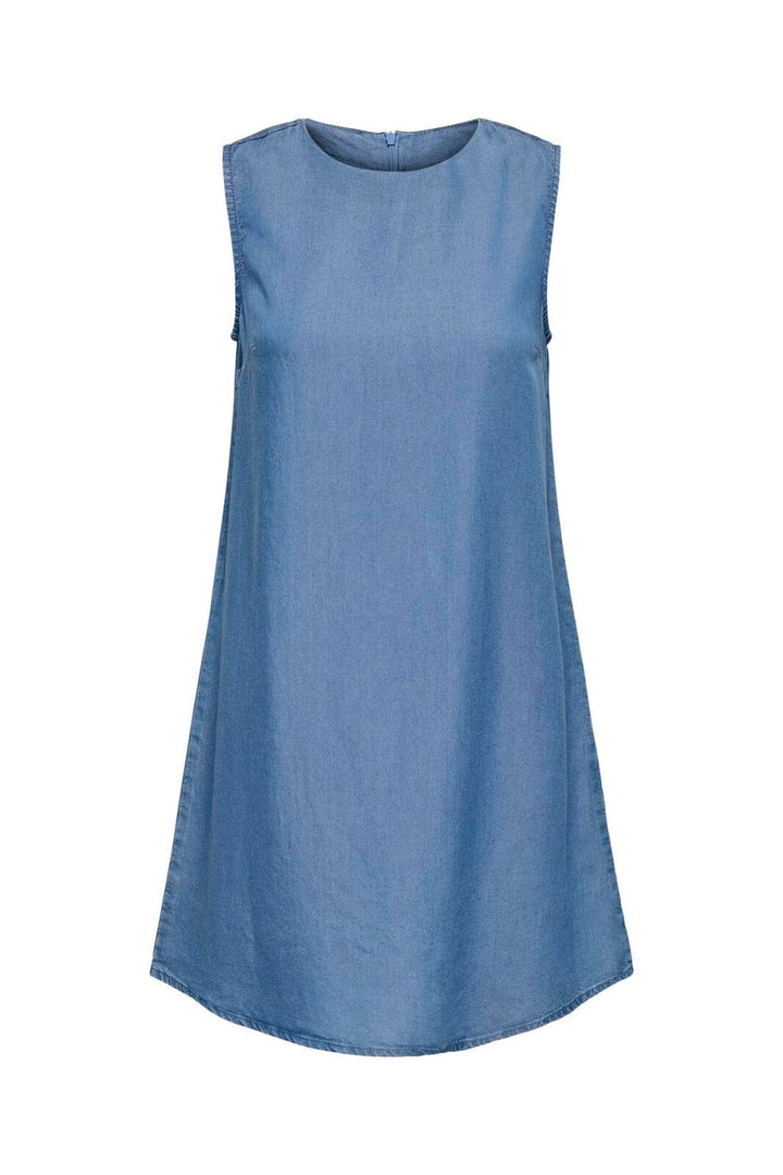Only - Onlcharis Life Sl Short Dress Cc - 4910754 Medium Blue Denim