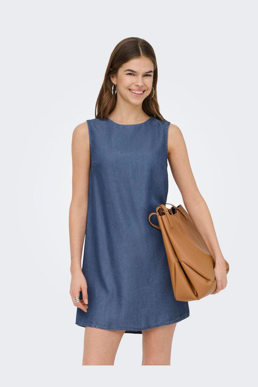 Only - Onlcharis Life Sl Short Dress Cc - 4977086 Dark Blue Denim