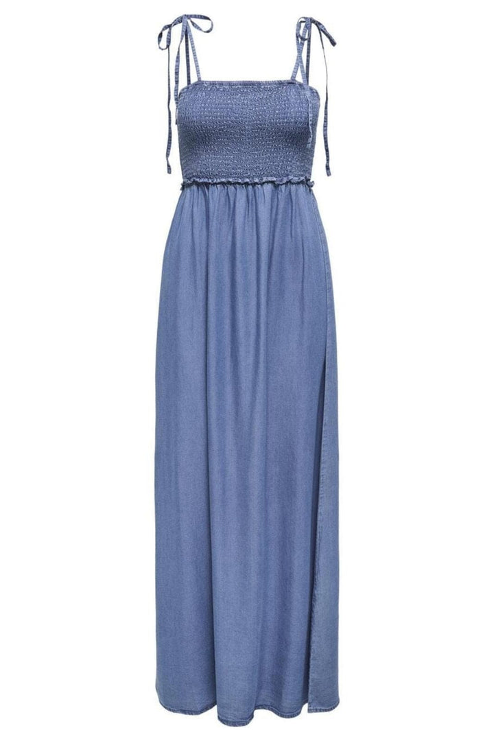 Only - Onlcharis Life Smock Maxi Dress - 4730821 Medium Blue Denim