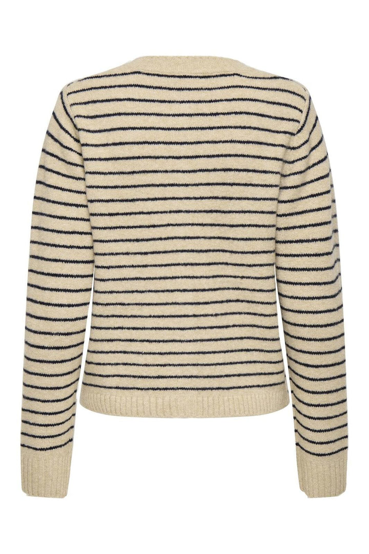 Only - Onlchester Life Ls Stripe Cardi Cc Knt - 4917596 Humus Niht Sky/Mel/Silver Button