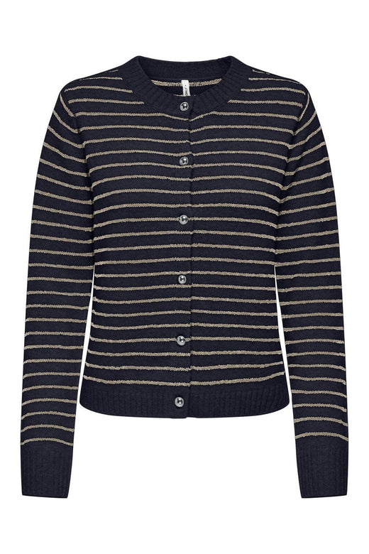 Only - Onlchester Life Ls Stripe Cardi Cc Knt - 4959096 Night Sky Humus/Mel/Silver Button