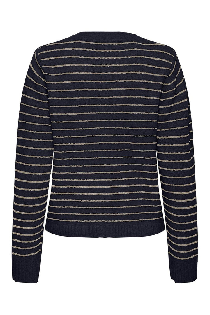 Only - Onlchester Life Ls Stripe Cardi Cc Knt - 4959096 Night Sky Humus/Mel/Silver Button