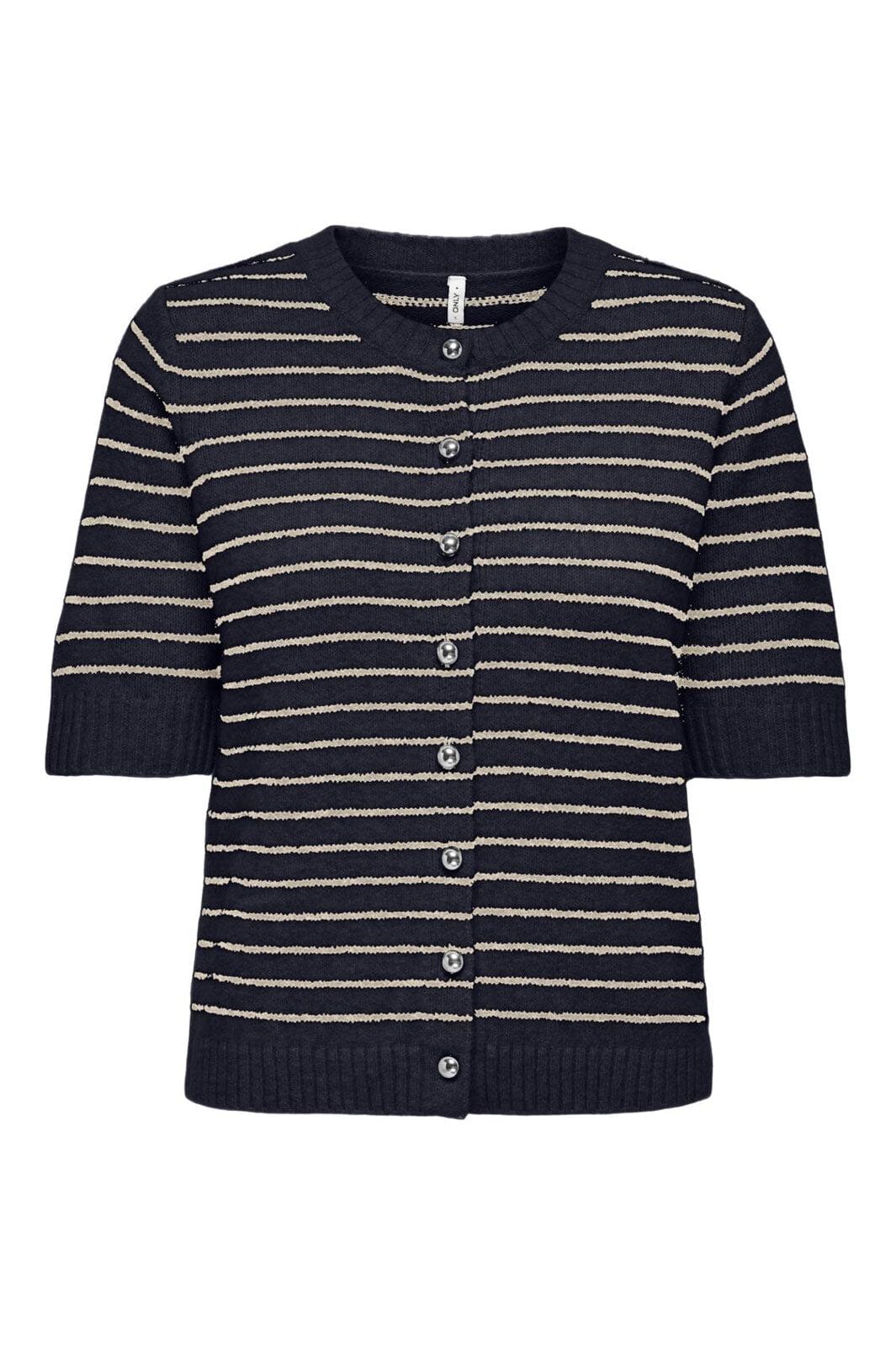 Only - Onlchester Life Ss Stripe Cardi Cc Knt - 4959812 Night Sky Humus/Mel/Silver Button