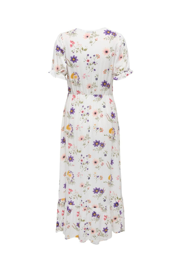 Only - Onlchianti S/S Long Dress - 5023448 Cloud Dancer Favorite Flower